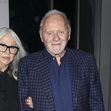 *EXCLUSIVE* Anthony Hopkins and Stella Arroyave attend Sami Hayek's FREQUENCY exhibit in Beverly Hills