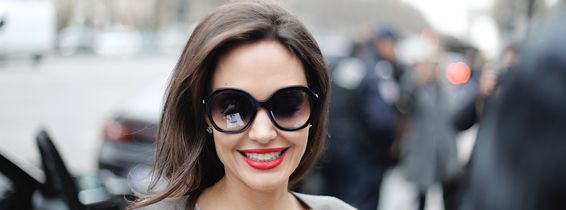 Angelina Jolie signs outside Guerlain Store in Paris