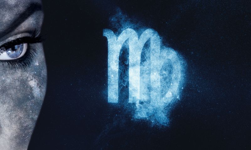 Virgo,Zodiac,Sign.,Astrology,Women,Night,Sky,Background