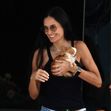 EXCLUSIVE: Demi Moore with her pet pup Pilaf while vacationing in Greece.