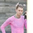 *EXCLUSIVE* Machine Gun Kelly supports International Women's Day with pink top!