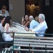 Catherine Zeta-Jones with her husband Michael Douglas and friends at the "Taverna del Marinaio" in Portofino