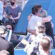 *EXCLUSIVE* George Clooney and Ben Affleck celebrate Ben's last day on set with a hug in front of cast and crew