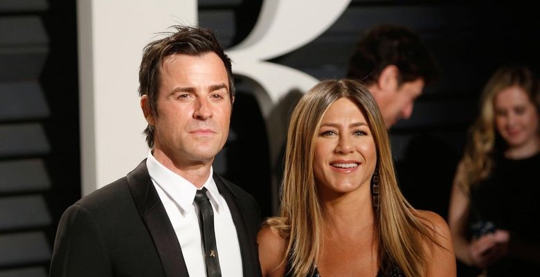 Beverly Hills, Us. 26th Feb, 2017. Justin Theroux and Jennifer Aniston arrive at the Vanity Fair Oscar Party at Wallis Annenberg Center for the Performing Arts in Beverly Hills, Los Angeles, USA, on 26 February 2017. Photo: Hubert Boesl - NO WIRE SERVICE