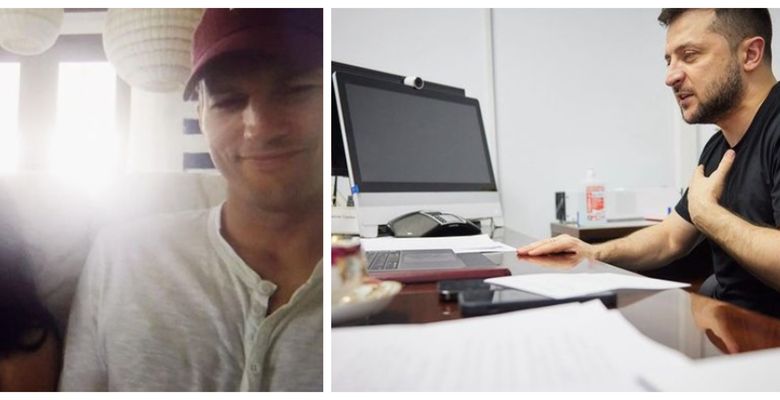 Zelenski a vorbit cu Mila Kunis și cu Ashton Kutcher