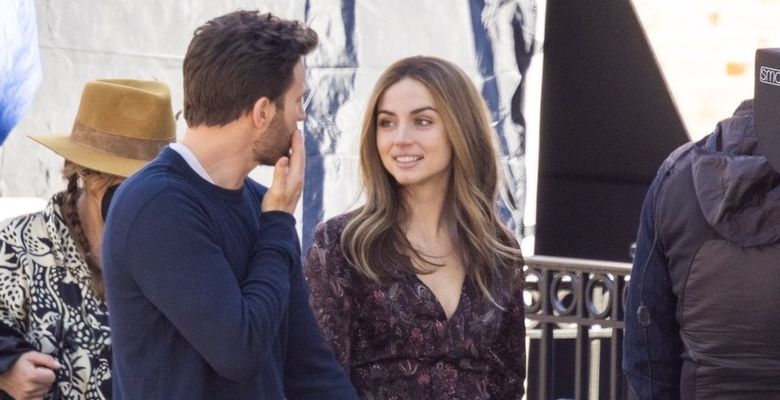 *EXCLUSIVE* **WEB MUST CALL FOR PRICING**Ana de Armas' takes over role from Scarlett Johansson as she is seen for the first time on set with Chris Evan filming Ghosted