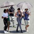 *EXCLUSIVE* WEB MUST CALL FOR PRICING  - Actress Charlize Theron, Kiki Layne, and British actor Chiwetel Ejiofor are pictured on set filming 'The Old Guard 2' in Rome.