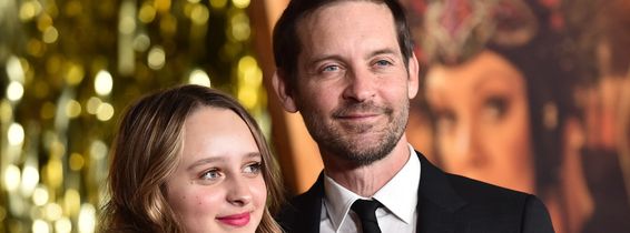 Tobey Maguire și fiica sa Ruby, la premiera filmului Babylon/ Profimedia