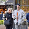 EXCLUSIVE: Adrien Brody Spotted Out On A Stroll With His Mother Sylvia Plachy After A Lunch Date In Studio City, CA.