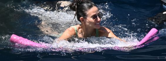 PREMIUM EXCLUSIVE: *NO WEB UNTIL 4PM EDT 14TH AUG* Demi Moore shows off her amazing curves in a daring green bikini proving she’s still sexy at 60
