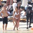 *PREMIUM-EXCLUSIVE* MUST CALL FOR PRICING BEFORE USAGE  - It's family fun in the sun for the American Actor Matt Damon with his wife Luciana Barroso during a day out on the beach during their Greek holiday with the Hemsworths out in Mykonos.*PICTURES TAK
