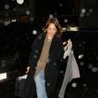 Kaley Cuoco spotted arriving at her hotel in rainy New York