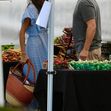 *EXCLUSIVE* Gerard Butler and Morgan Brown share a kiss at the Farmers Market