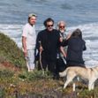 *EXCLUSIVE* Leonardo DiCaprio gets BEHIND the camera to snap pics of his dad and Al Pacino while out for a walk on the beach in Malibu - ** WEB MUST CALL FOR PRICING **