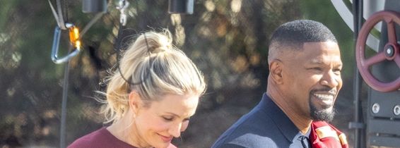 *EXCLUSIVE* Jamie Foxx and Cameron Diaz hold each other close while filming 'Back In Action' in Atlanta with Glenn Close!