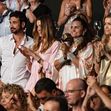 Antonio Banderas and Nicole Kimpel together with their twin sister Barbara Kimpel and her boyfriend the French actor Frederic Lerner enjoy the concert in Marbella Starlite of the famous Spanish singer-songwriter Joan Manuel Serrat