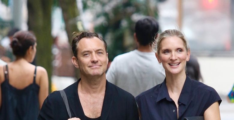 *EXCLUSIVE* Jude Law and Phillipa Coan hold hands during a romantic stroll in New York