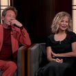 Meg Ryan returns to Hollywood after an eight year break as she appears alongside David Duchovny to promote their new R-rated rom-com What Happens Later on Jimmy Kimmel Live!