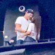 Ashton Kutcher and Mila Kunis at the Backstreet Boys concert