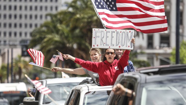 San Diego Residents Hold "Freedom Rally" To Protest Stay-At-Home Directives