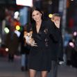 Demi Moore carries her pup Pilaf as she arrives to CBS studios in New York, NY