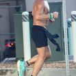 *EXCLUSIVE* Shirtless Colin Farrell works up a healthy sweat running in LA