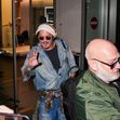 Johnny Depp steps out the Milan airport after the Rome film festival before a TV interview on channel 9