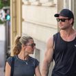 The Australian Actor Chris Hemsworth and his wife the Spanish Model and Actress Elsa Pataky take a romantic walk after a training session at the gym in Madrid, Spain.