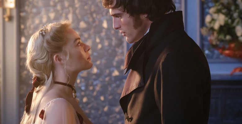Jacob Elordi și Margot Robbie în filmul „Wuthering Heights”/ Profimedia
