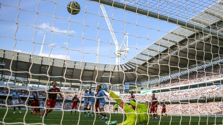 Manchester City FC v Fulham FC Manchester City midfielder Mateo Kovacic (8) shoots at goal and scores the equaliser 1-1