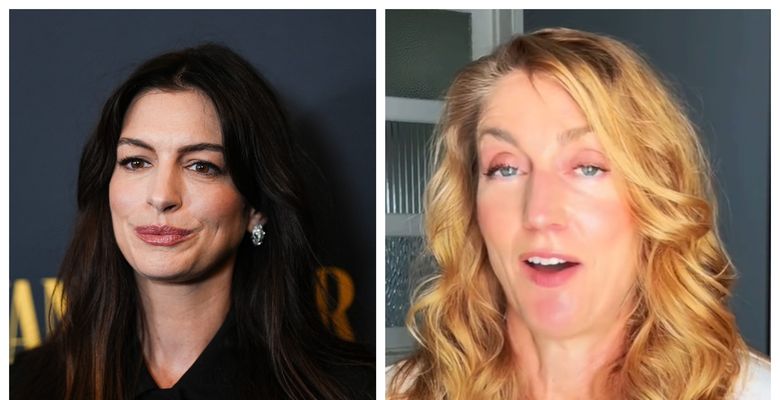 Anne Hathaway și reportera Kjersti Flaa