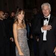 Richard Gere, Alejandra Silva arrive to Pinacoteca of Brera to attending the Giorgio Armani fashion show during Milan's Fashion Week Womenswear Spring/Summer 2026, on September 28, 2025 in Milan (Italy). Photo by Marco Piovanotto/Abacapress.com Credit: Ab