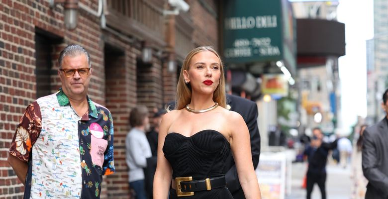 Scarlett Johansson At 'The Late Show With Stephen Colbert' Show Studios