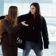 *EXCLUSIVE* Friends American actress Courteney Cox and her daughter Coco Arquette are pictured arriving at Heathrow airport, Mother and daughter seemed to be having an animated conversation.