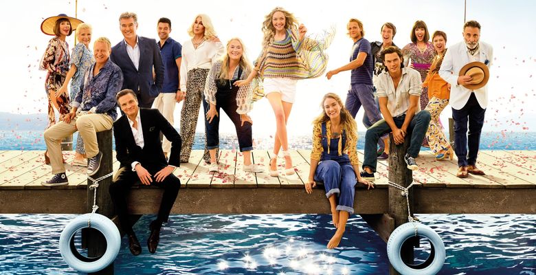 Pierce Brosnan, Colin Firth, and Stellan Skarsgard, Lily James, Alexa Davies and Jessica Keenan Wynn, Christine Baranski, Julie Walters, and Amanda Seyfried Cher and Meryl Streep