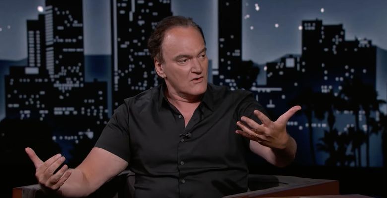 Quentin Tarantino says Battle Royale is the film he wishes he directed before revealing his toddler son loves zombies, as he appears on Jimmy Kimmel Live!