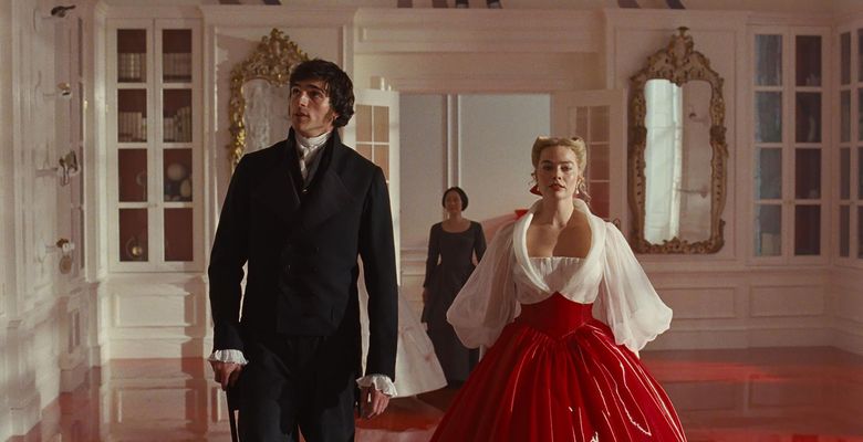 Jacob Elordi și Margot Robbie în filmul „Wuthering Heights”/ Profimedia