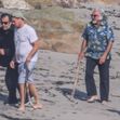 *EXCLUSIVE* Leonardo DiCaprio gets BEHIND the camera to snap pics of his dad and Al Pacino while out for a walk on the beach in Malibu - ** WEB MUST CALL FOR PRICING **