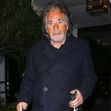 *EXCLUSIVE* Al Pacino and girlfriend Noor Alfallah follow behind Leonardo DiCaprio leaving Bird Street restaurant