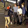 *EXCLUSIVE* WEB MUST CALL FOR PRICING  - Piloting a few friends on his chopper, The American All Action Hero Tom Cruise proves he has many strings to his bow by taking a few snaps of his guests as he arrived at the Battersea Heliport.