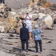 *EXCLUSIVE* Leonardo DiCaprio gets BEHIND the camera to snap pics of his dad and Al Pacino while out for a walk on the beach in Malibu - ** WEB MUST CALL FOR PRICING **
