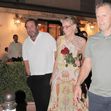 *EXCLUSIVE* The American Actress Sharon Stone looks in great spirits as she enjoys a spot of dinner with Gabriele Israilovici and son Laird at Dal Bolognese restaurant during a visit to the eternal city of Rome.