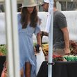*EXCLUSIVE* Gerard Butler and Morgan Brown share a kiss at the Farmers Market