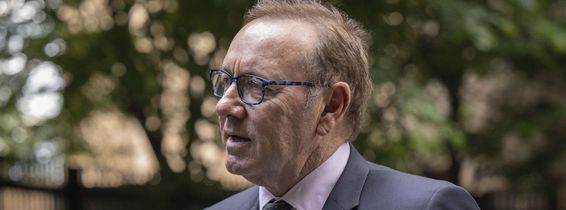 Kevin Spacey arrives at the Royal Court in London