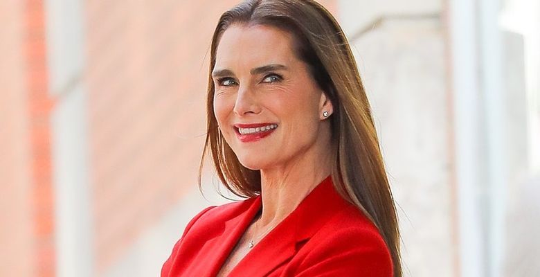 EXCLUSIVE: Brooke Shields Looks Radiant In A Red As She Poses For A Photoshoot In New York City