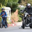 PREMIUM EXCLUSIVE Ben Affleck and son Samuel enjoy Harley Davidson ride