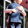 Ralph Macchio and William Zabka embrace at the unveiling of Ralph Macchio's new star on the Hollywood Walk of Fame on November 20, 2024 in Hollywood, California.