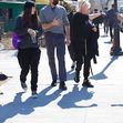 Hugh jackman rare appearance with his family having lunch at bar piti enjoying the weather out in New York City