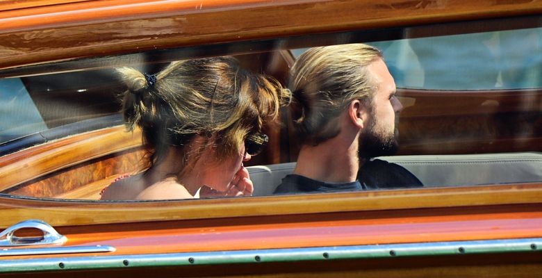 *PREMIUM-EXCLUSIVE* STRICTLY NOT AVAILABLE FOR ONLINE USAGE UNTIL 22:00 PM UK TIME ON 20/08/2022 - MUST CALL FOR PRICING BEFORE USAGE - Harry Potter star Emma Watson and Sir Philip Green's son Brandon Green were spotted holding hands during their romant
