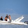 EXCLUSIVE: Kurt Russell and Goldie Hawn sighted on a speedboat in Greece